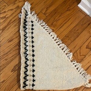 Handwoven Cream and Black scarf/shawl